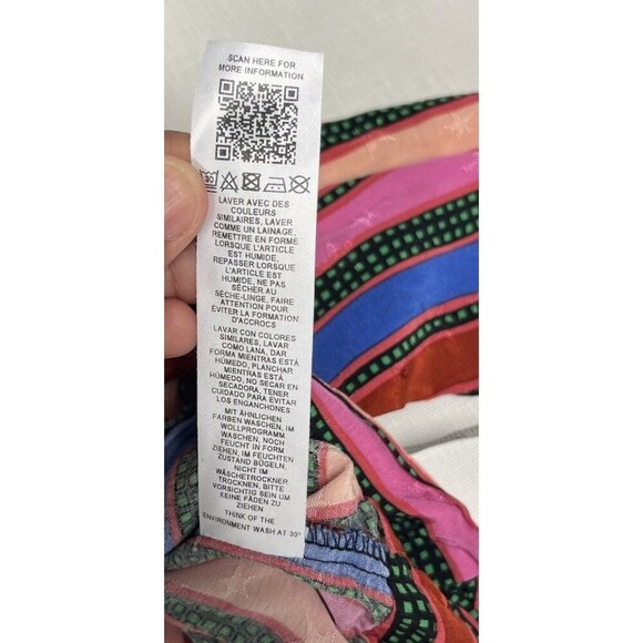 Topshop Striped Long Sleeve Tie Front Crop Top Stars 4th of July Women’s Size 2 - Picture 15 of 15